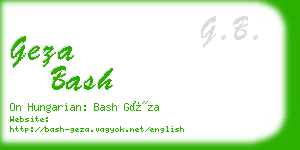 geza bash business card